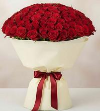 Букет 101 Красная роза Милано в Яблочном