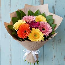 Букет цветов из:  Герберы #REPLACE_PRED# Яблочном
