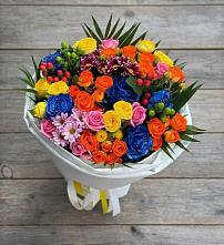 Букет цветов из:  Розы и Хризантемы #REPLACE_PRED# Яблочном