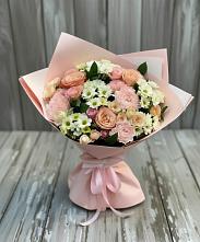 Букет цветов из:  Гвоздики, Розы и Хризантемы #REPLACE_PRED# Яблочном