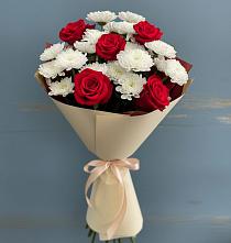 Букет цветов из:  Розы и Хризантемы в Яблочном